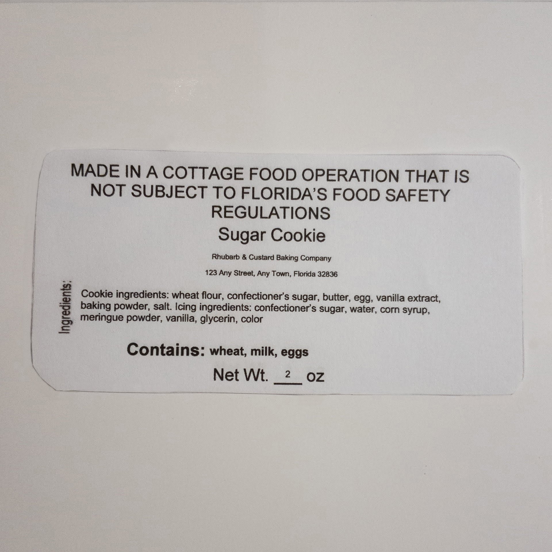 Printable Cottage Food Label Template Printable Templates Online By 