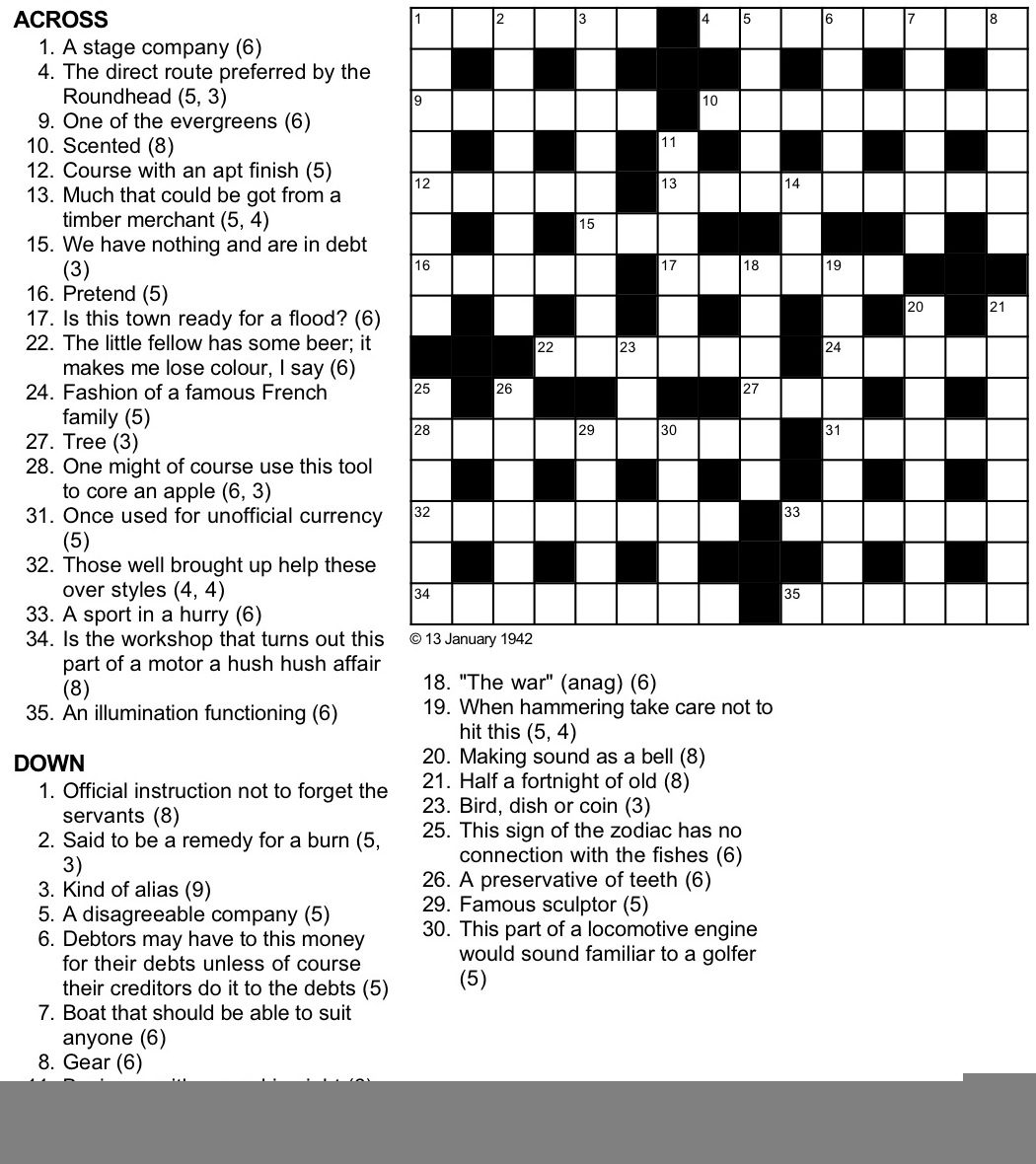 Printable Crossword Newspaper Printable Crossword Puzzles