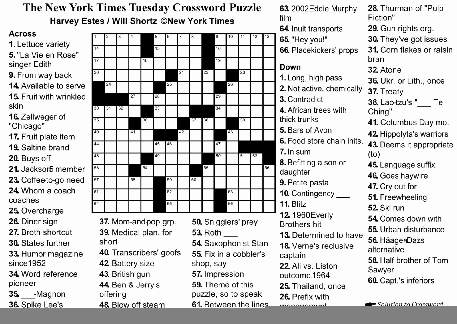 Printable Crossword Puzzle Creator Printable Crossword Puzzles