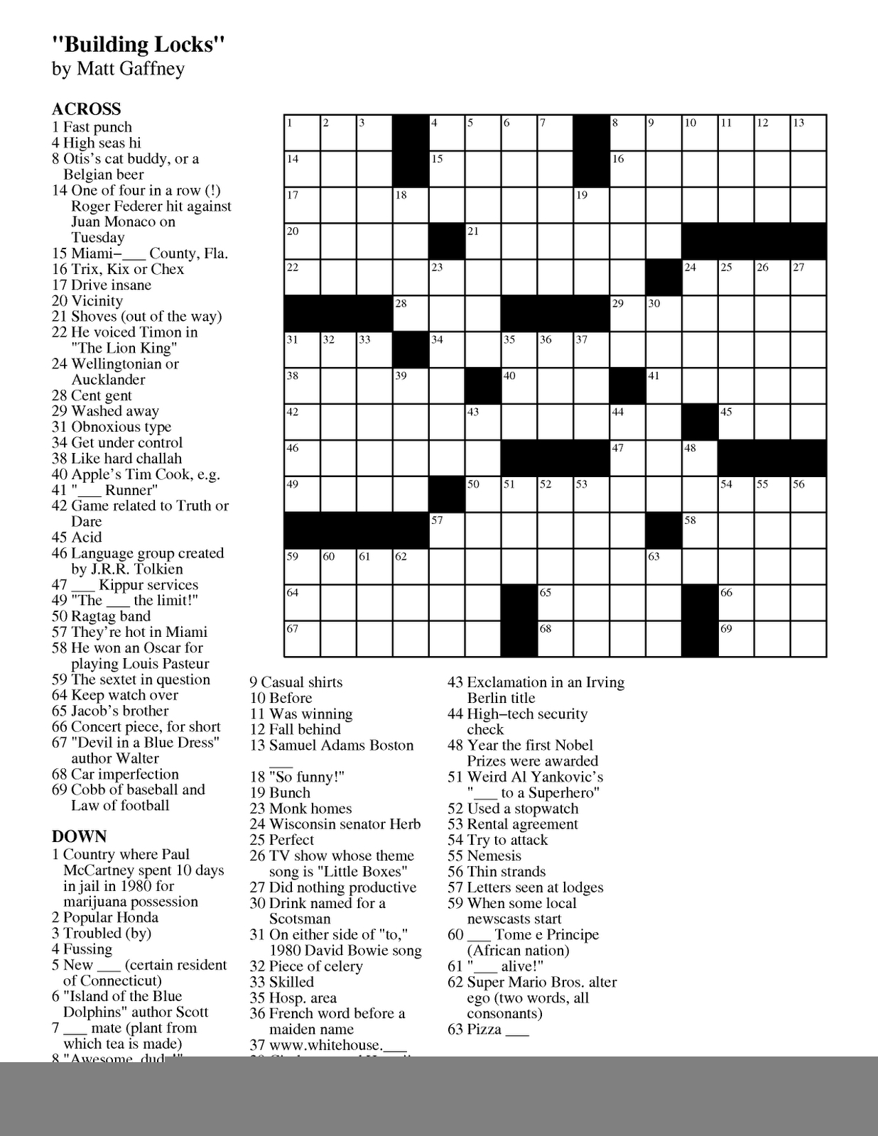 create a crossword puzzle printable free
