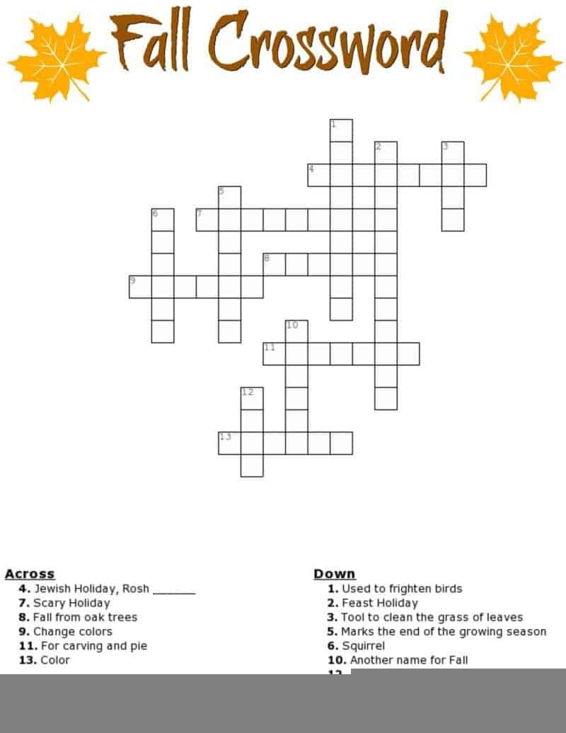 Printable Crossword Puzzle With Word Bank Printable Crossword Puzzles