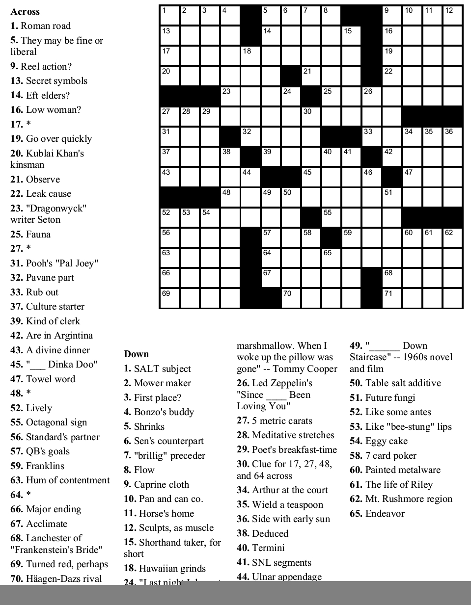 Printable Crossword Puzzles 2019 Printable Crossword Puzzles
