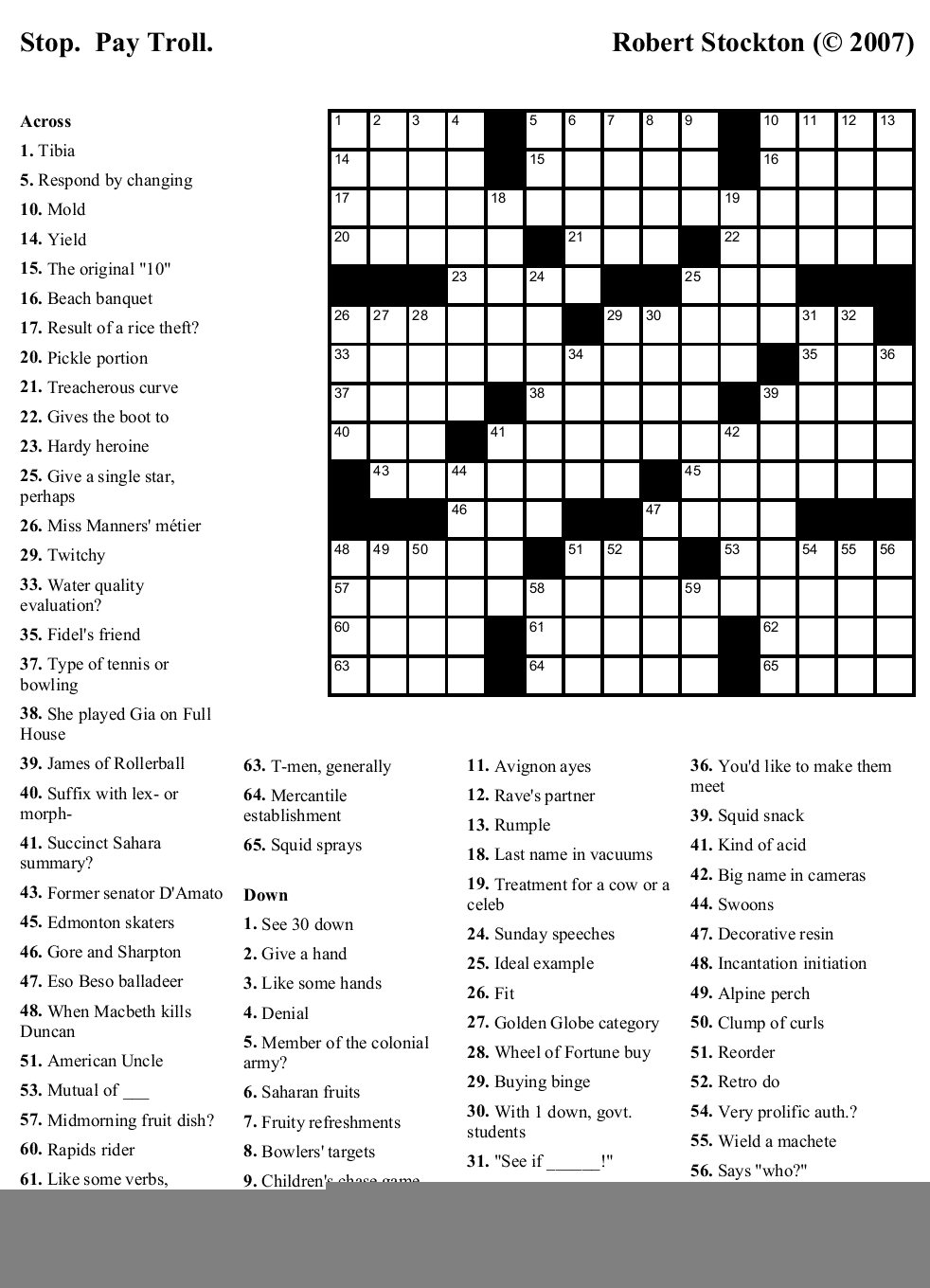 Printable Crossword Puzzles Difficult Printable Crossword Puzzles