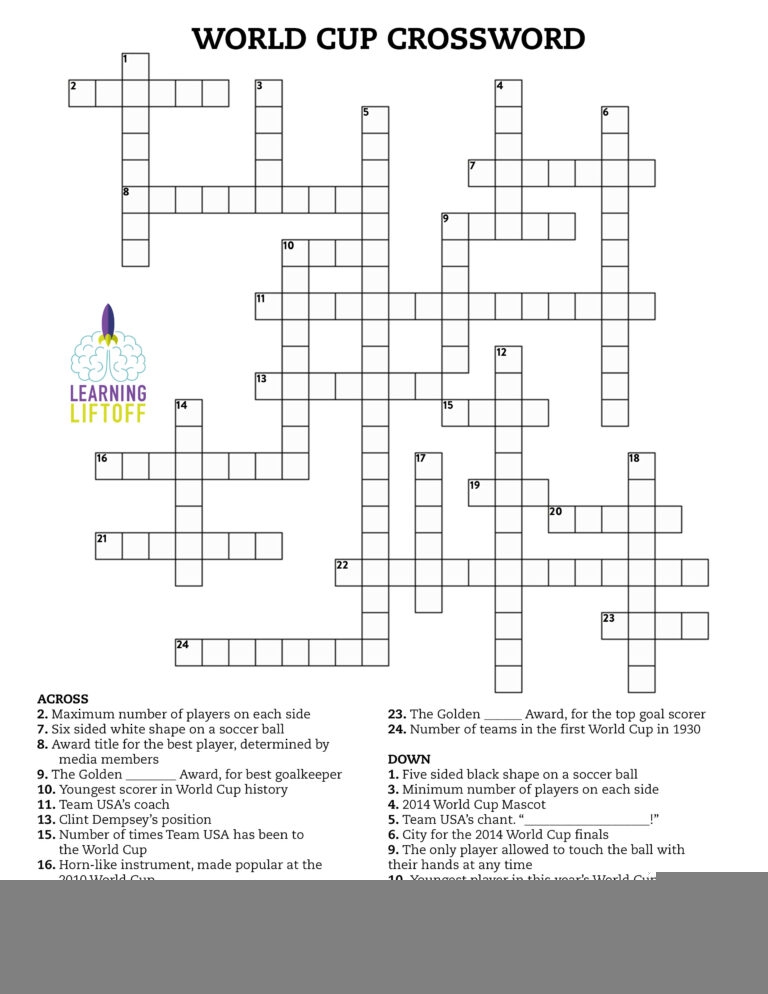 Printable Crossword Puzzles For Middle Schoolers Printable Crossword 