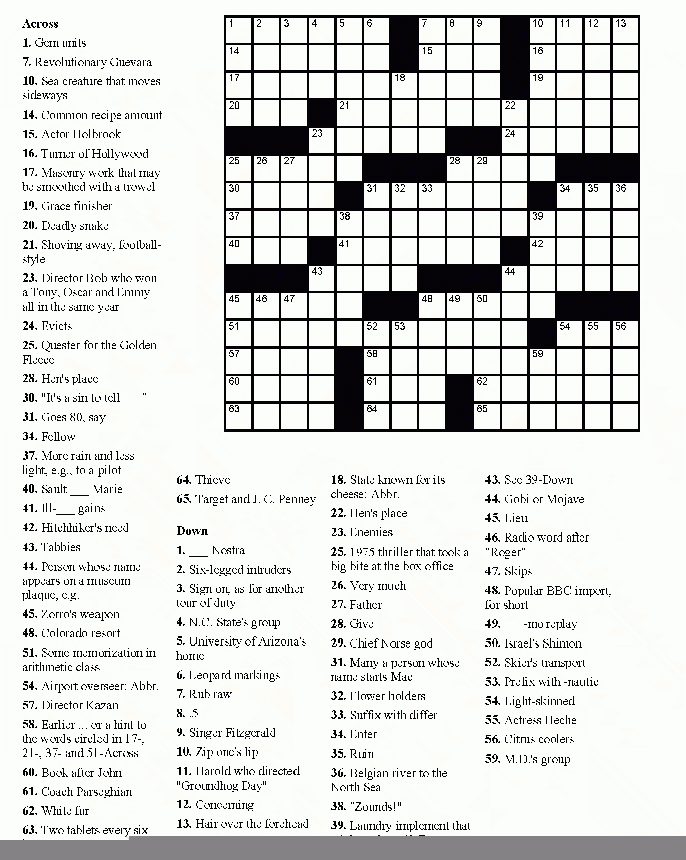 Printable Crossword Puzzles Pdf Easy Printable Crossword Puzzles