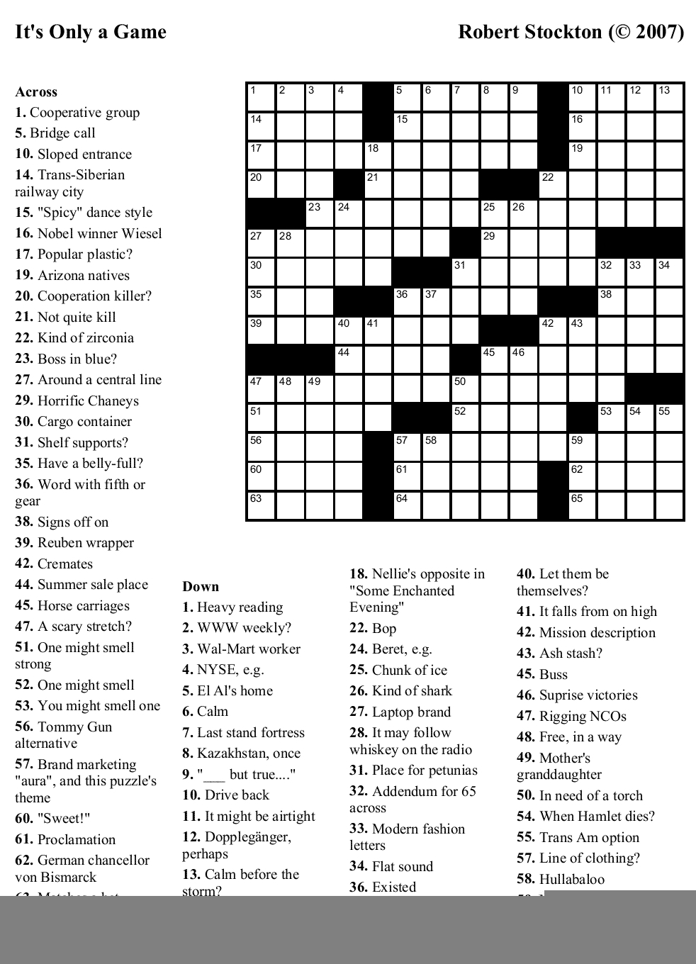 Printable Crossword Washington Post Printable Crossword Puzzles