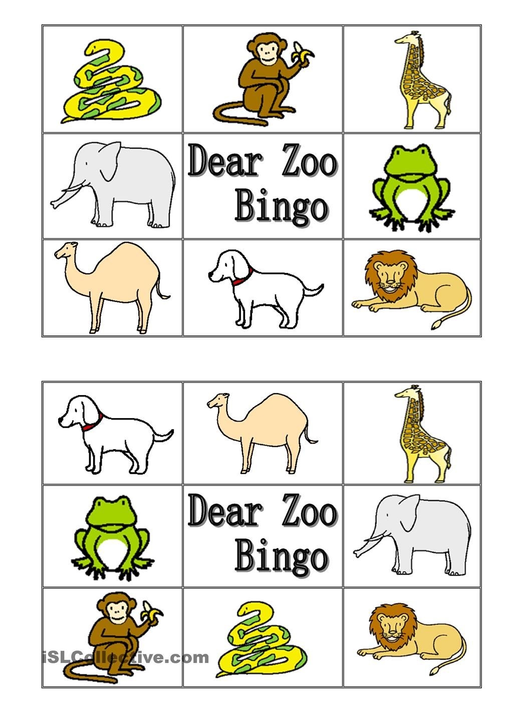 printable dear zoo activities