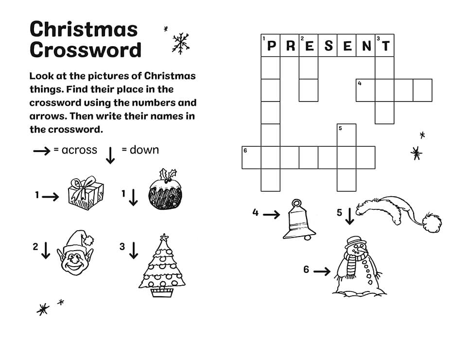 free christmas crossword puzzles printable