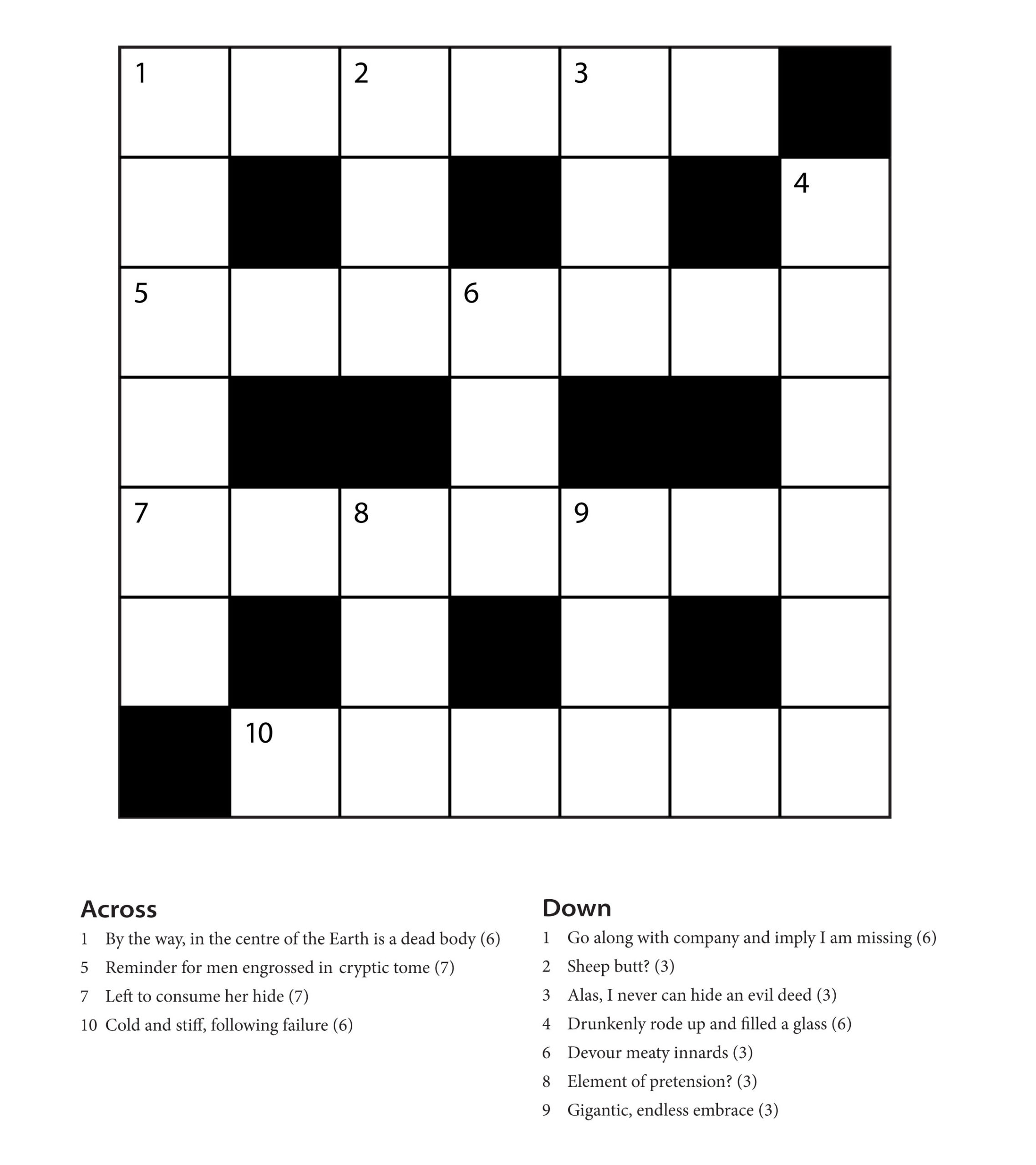 free and easy crossword puzzles printable