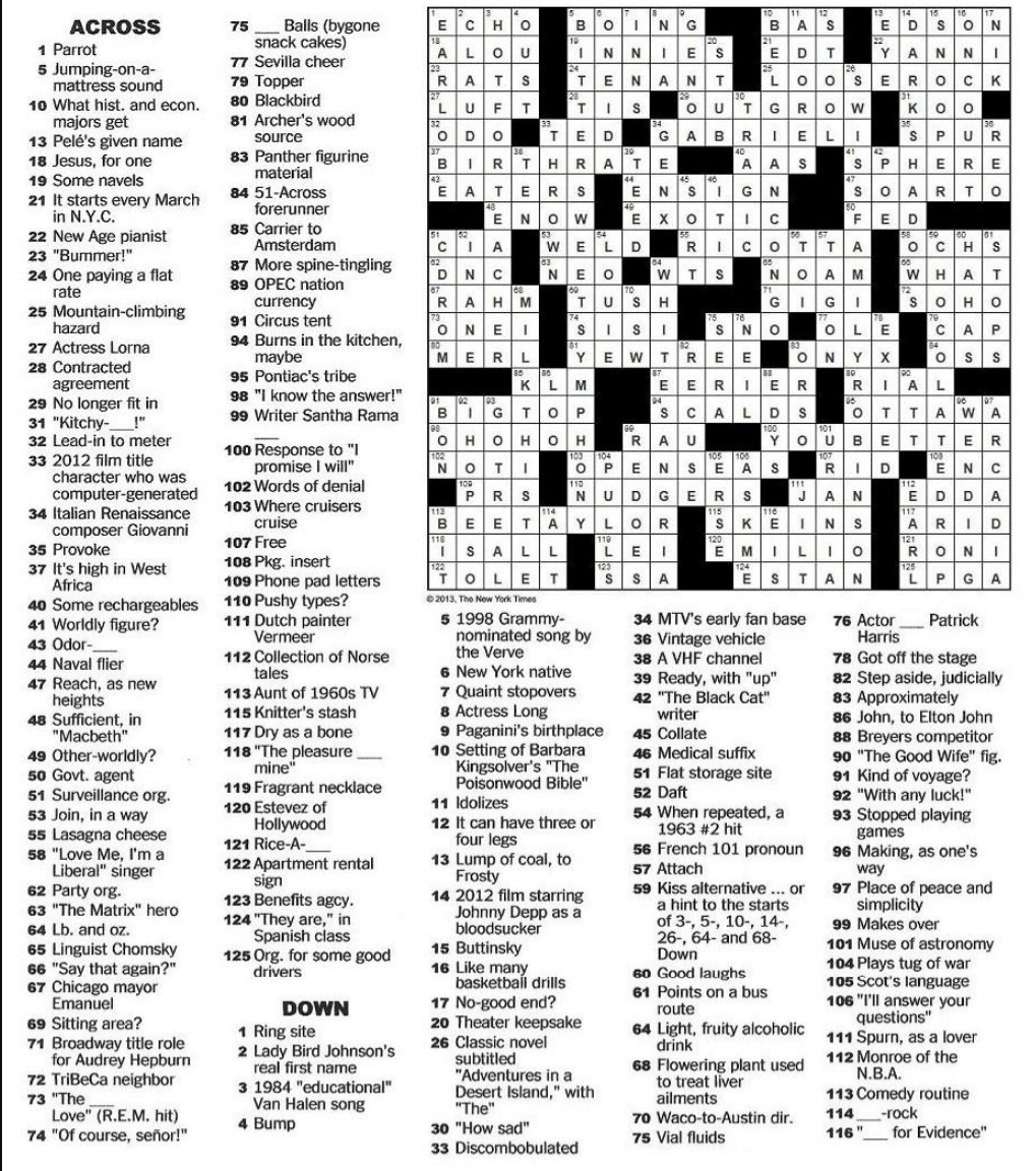 free printable frank longo sunday crossword puzzles