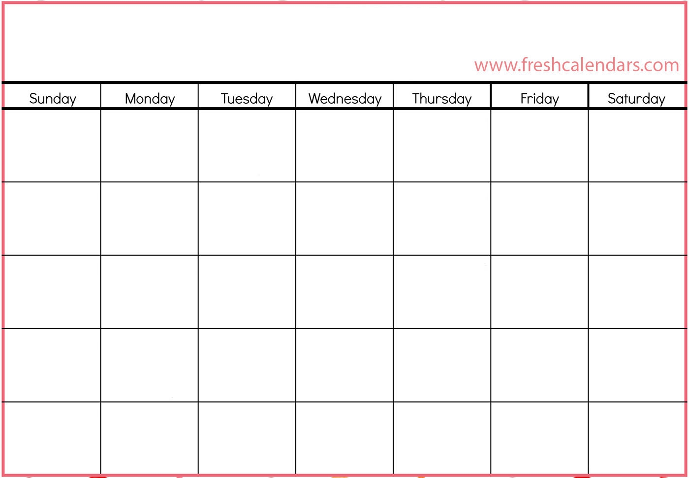 Printable Free Blank Calendar Template Printable Templates