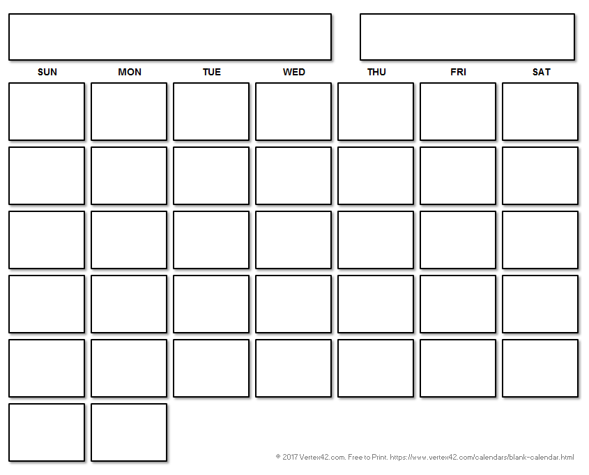 Printable Free Blank Calendar Template Printable Templates