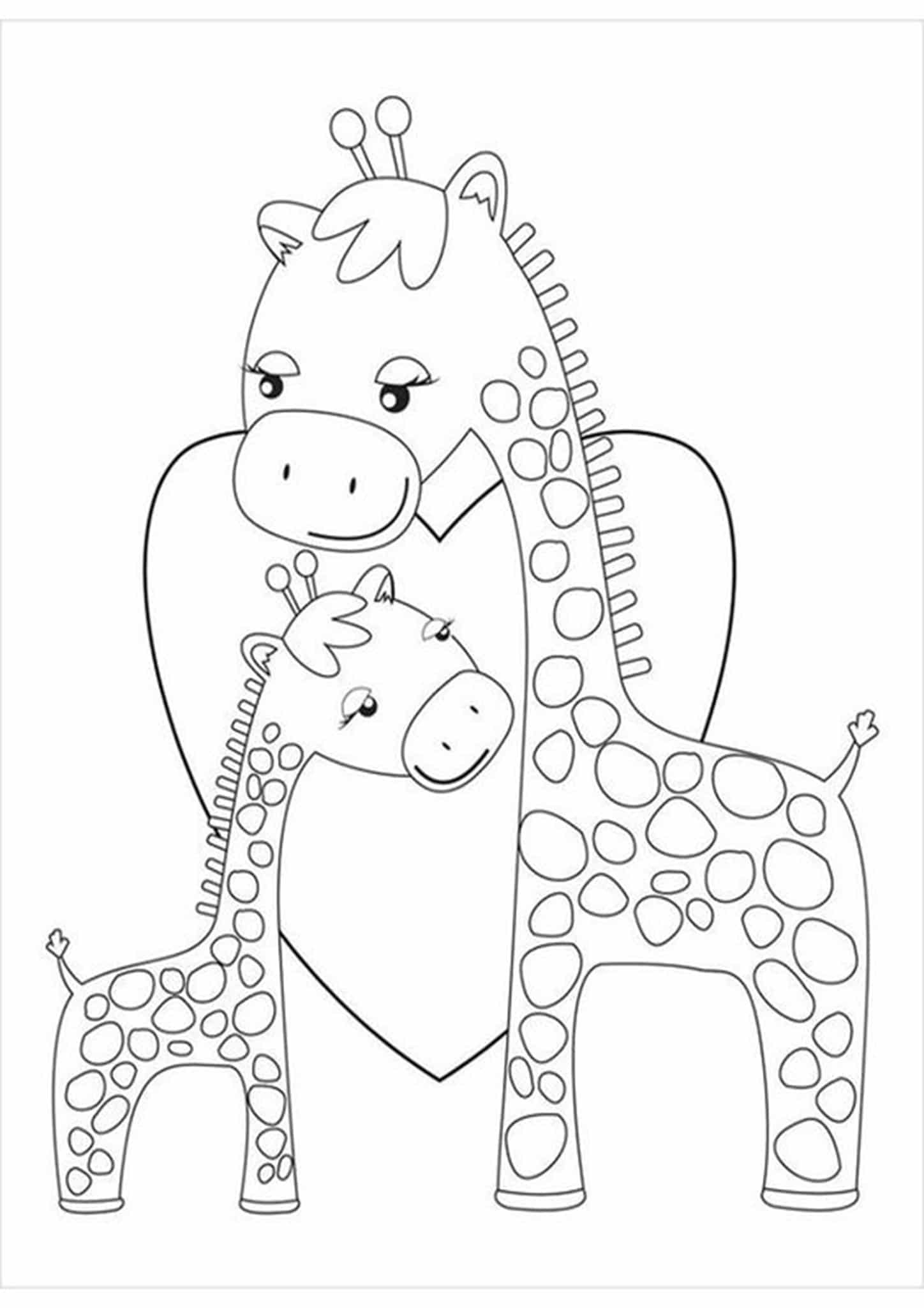 Printable Giraffe Coloring Pages