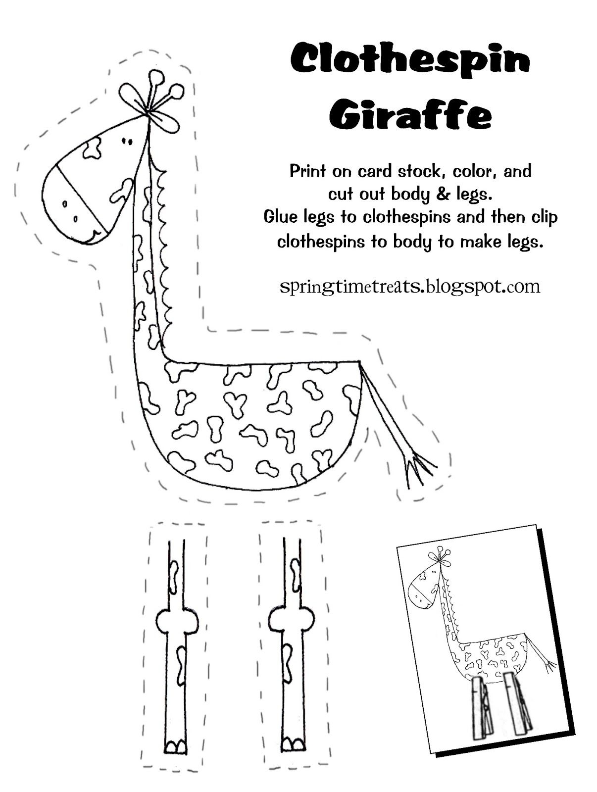Printable Giraffe Craft Template