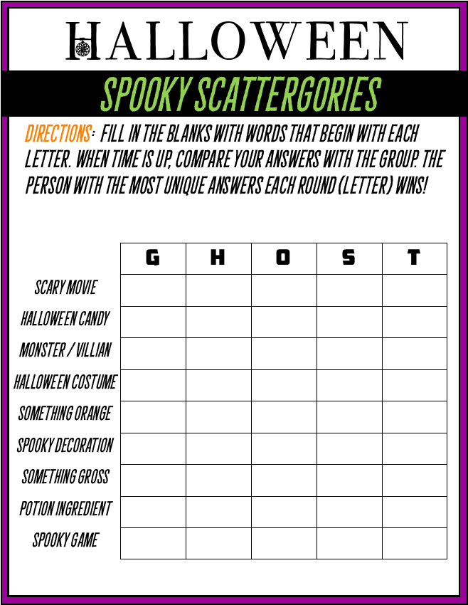printable halloween games for adults