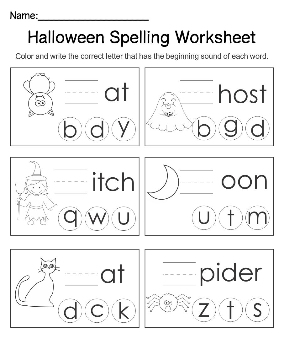 halloween preschool worksheets