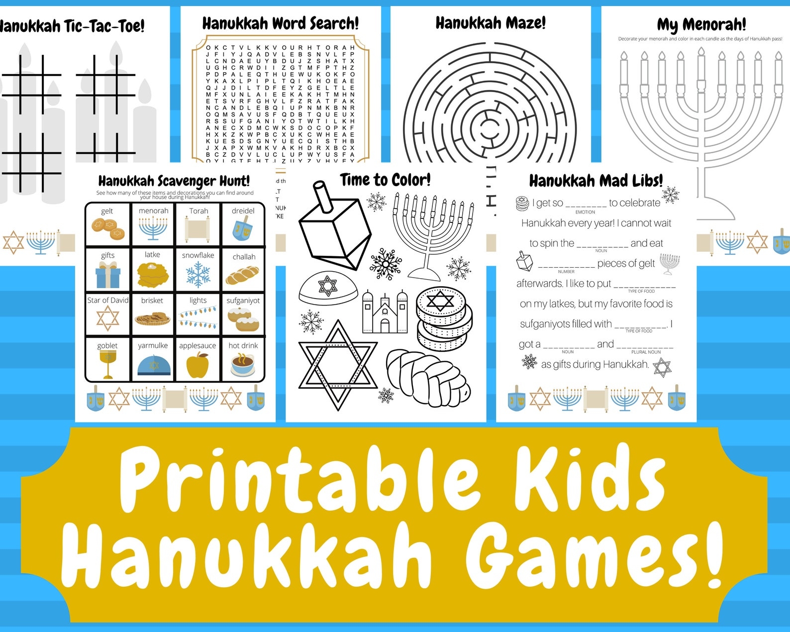 printable hanukkah games