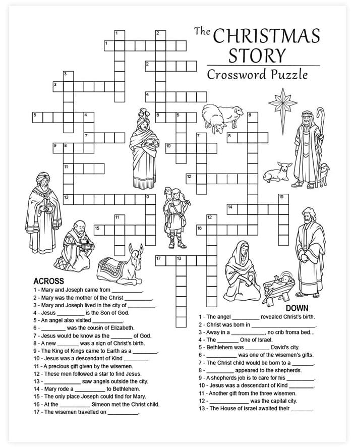 Printable Hard Printable Christmas Crossword Puzzles Free Download 