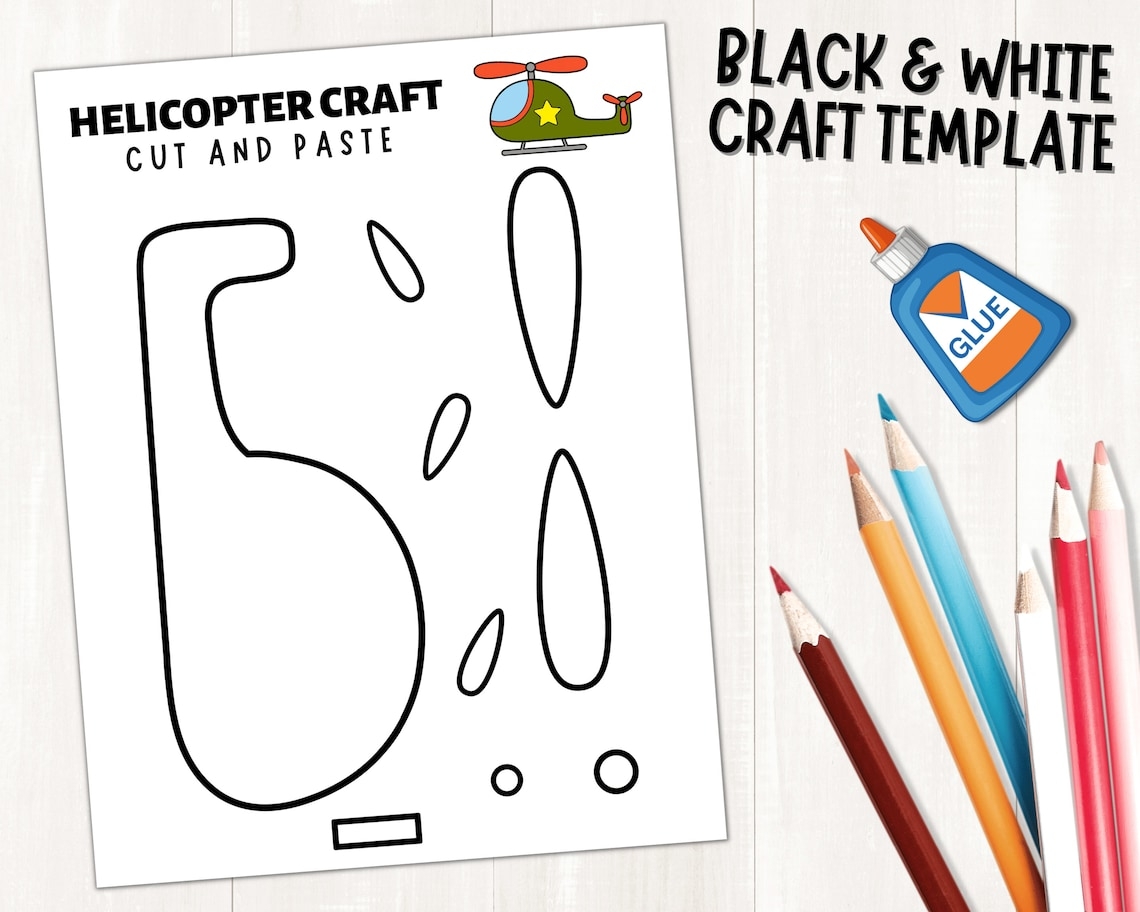 Printable Helicopter Craft Transportation Craft Helicopter Cut Paste 