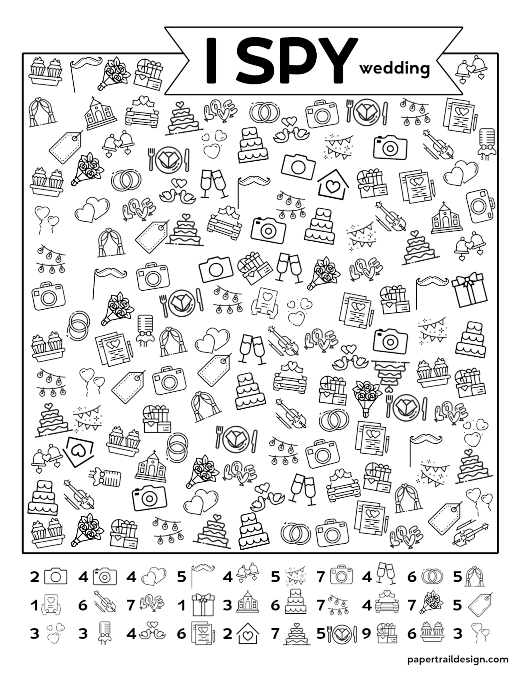 printable wedding activities
