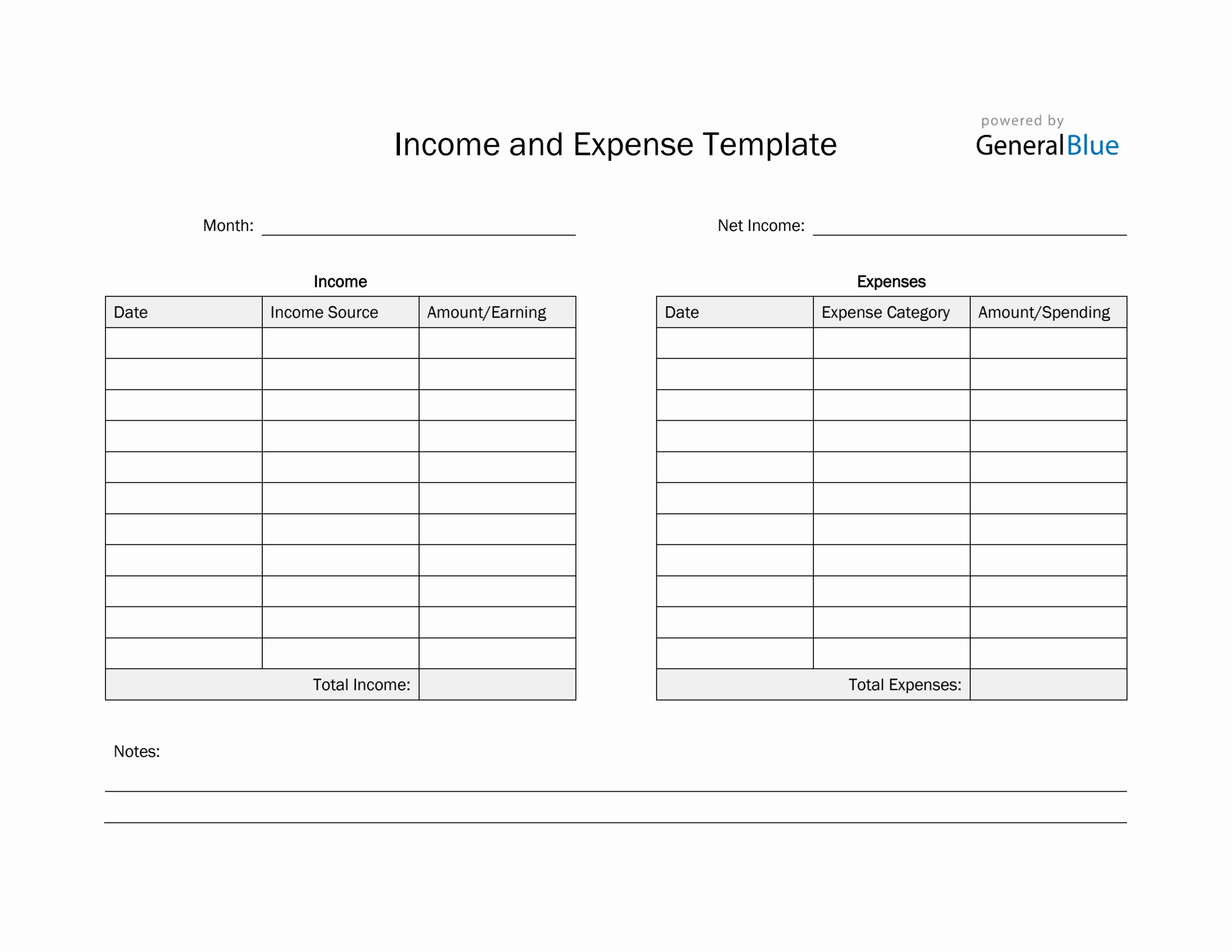 business income worksheet