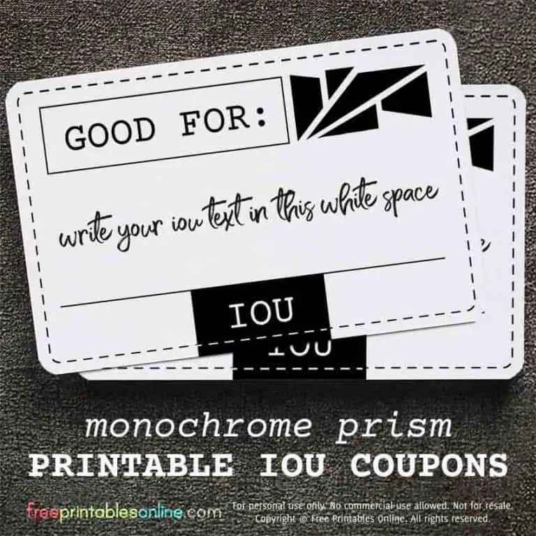 Printable IOU Coupons Archives Free Printables Online