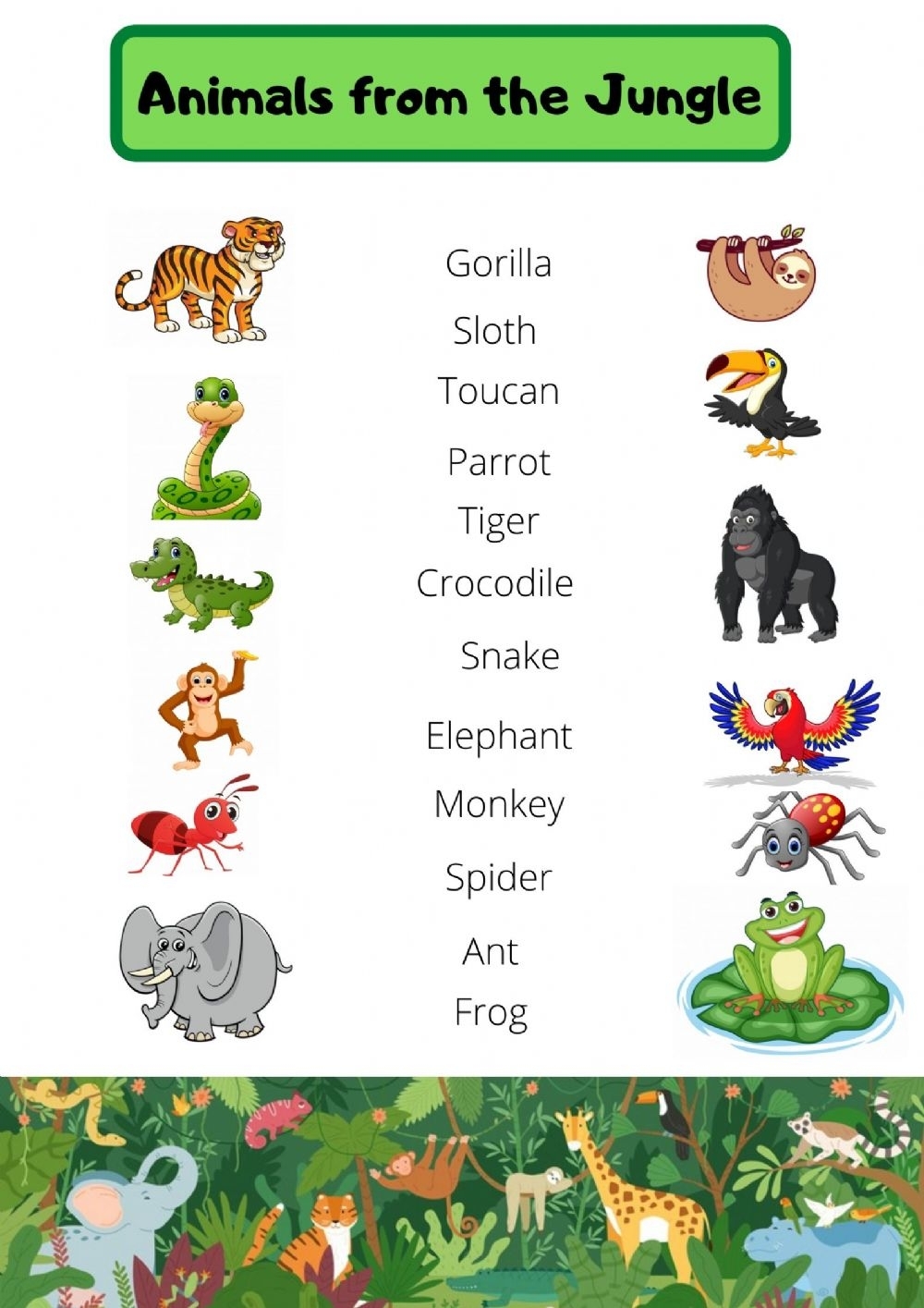 Printable Jungle Worksheets For Preschool Printable Worksheets