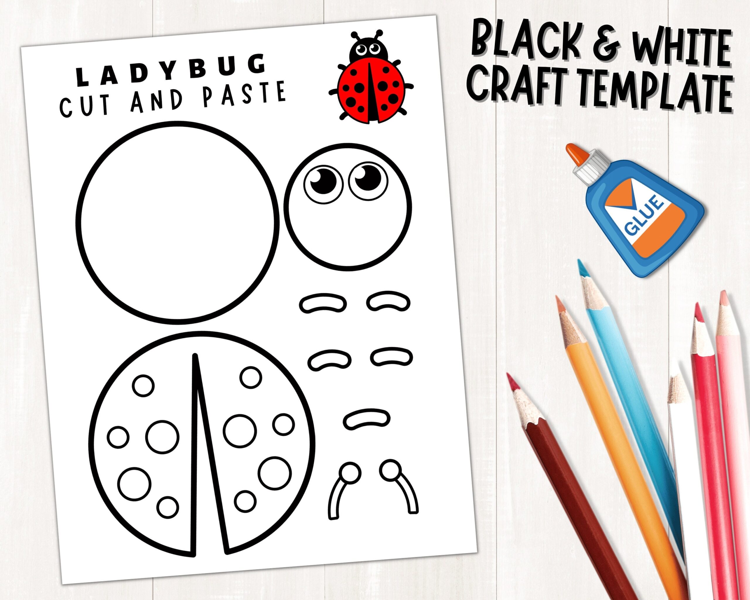 Printable Ladybug Craft Template For Kids Spring Activity Insect 