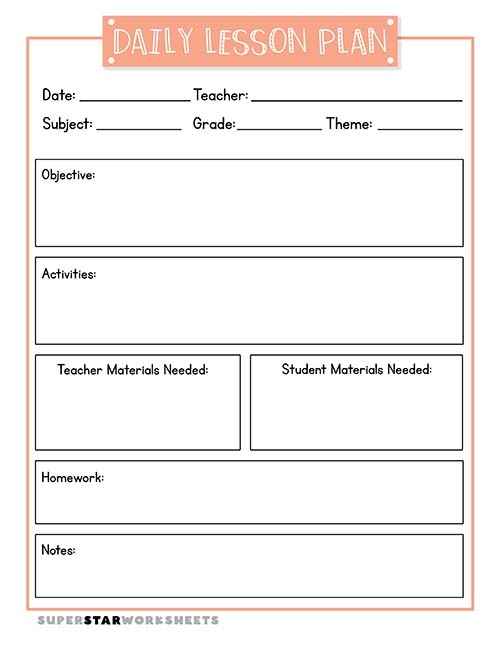 Printable Lesson Plan Template