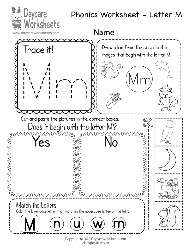 printable worksheets letter m