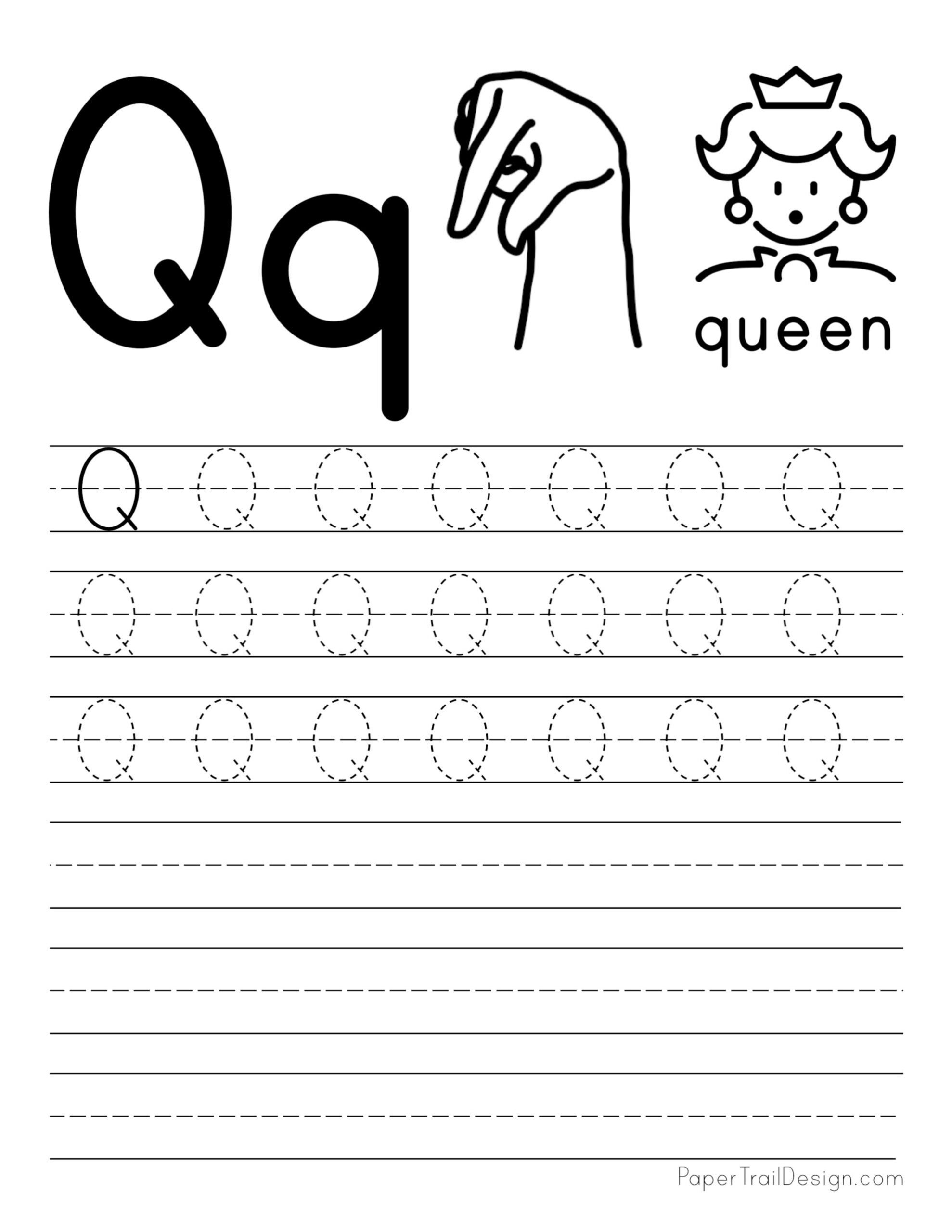 printable letter q worksheet