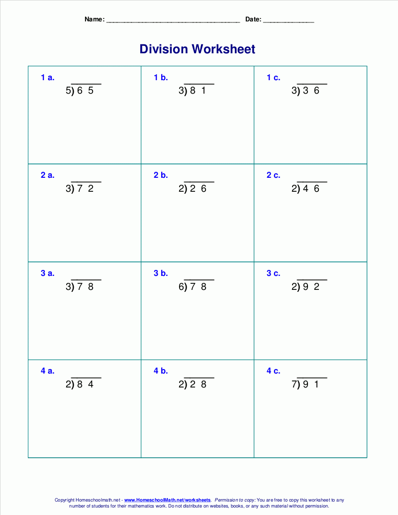long division for 4th graders worksheets