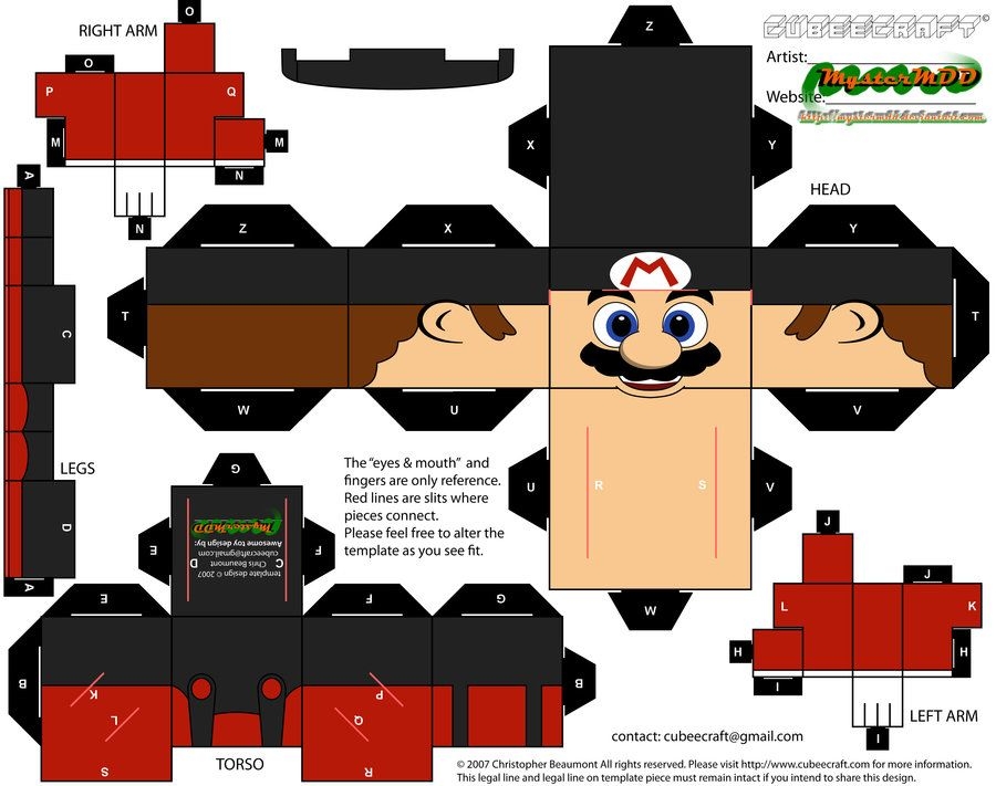 printable mario craft