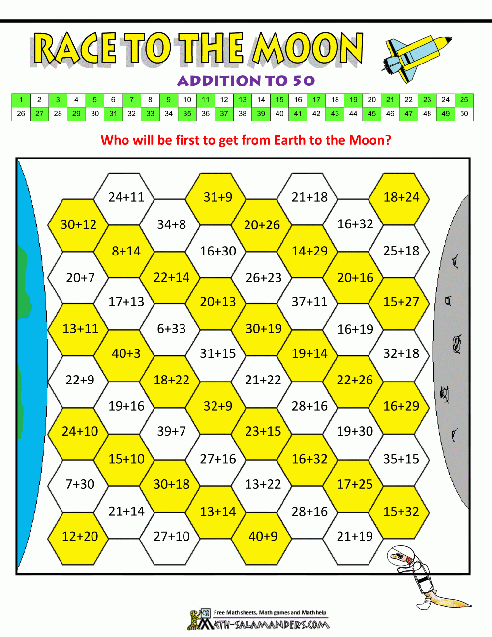 printable math games for 2nd grade