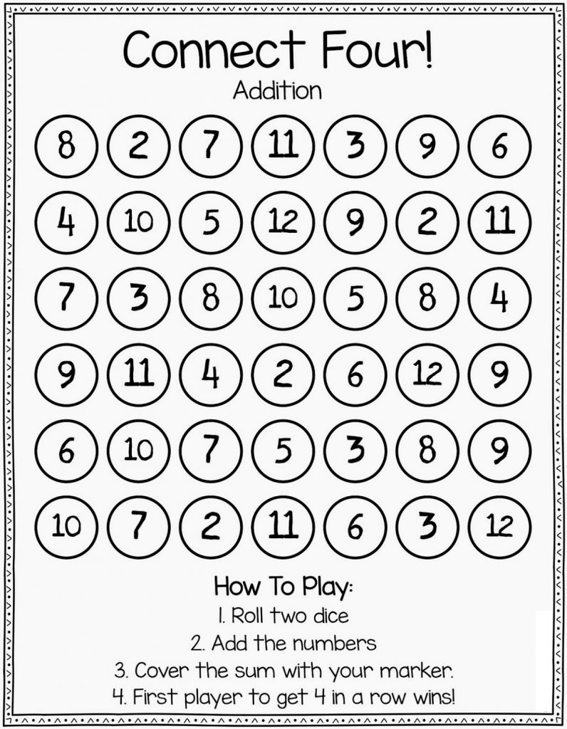 printable math games grade 2