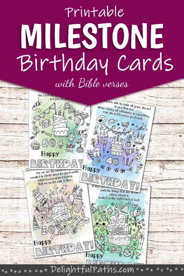 Printable Milestone Birthday Cards Delightful Paths