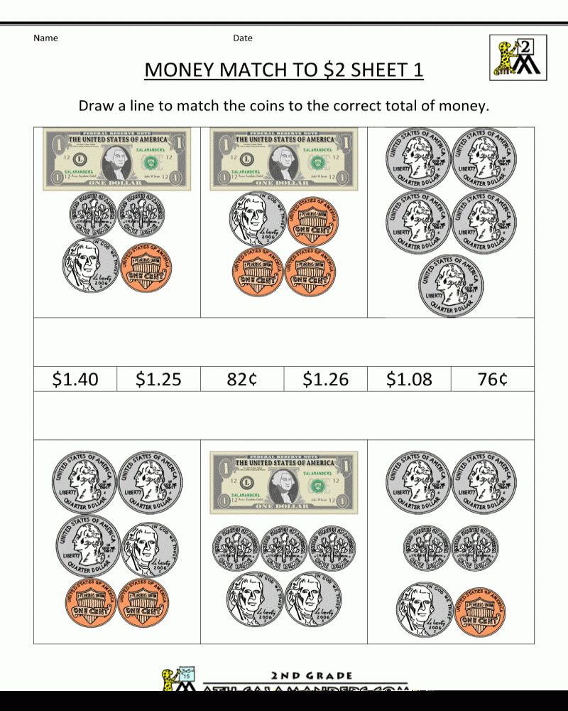 money worksheets 2nd grade