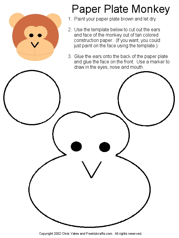 Printable Monkey Craft Template