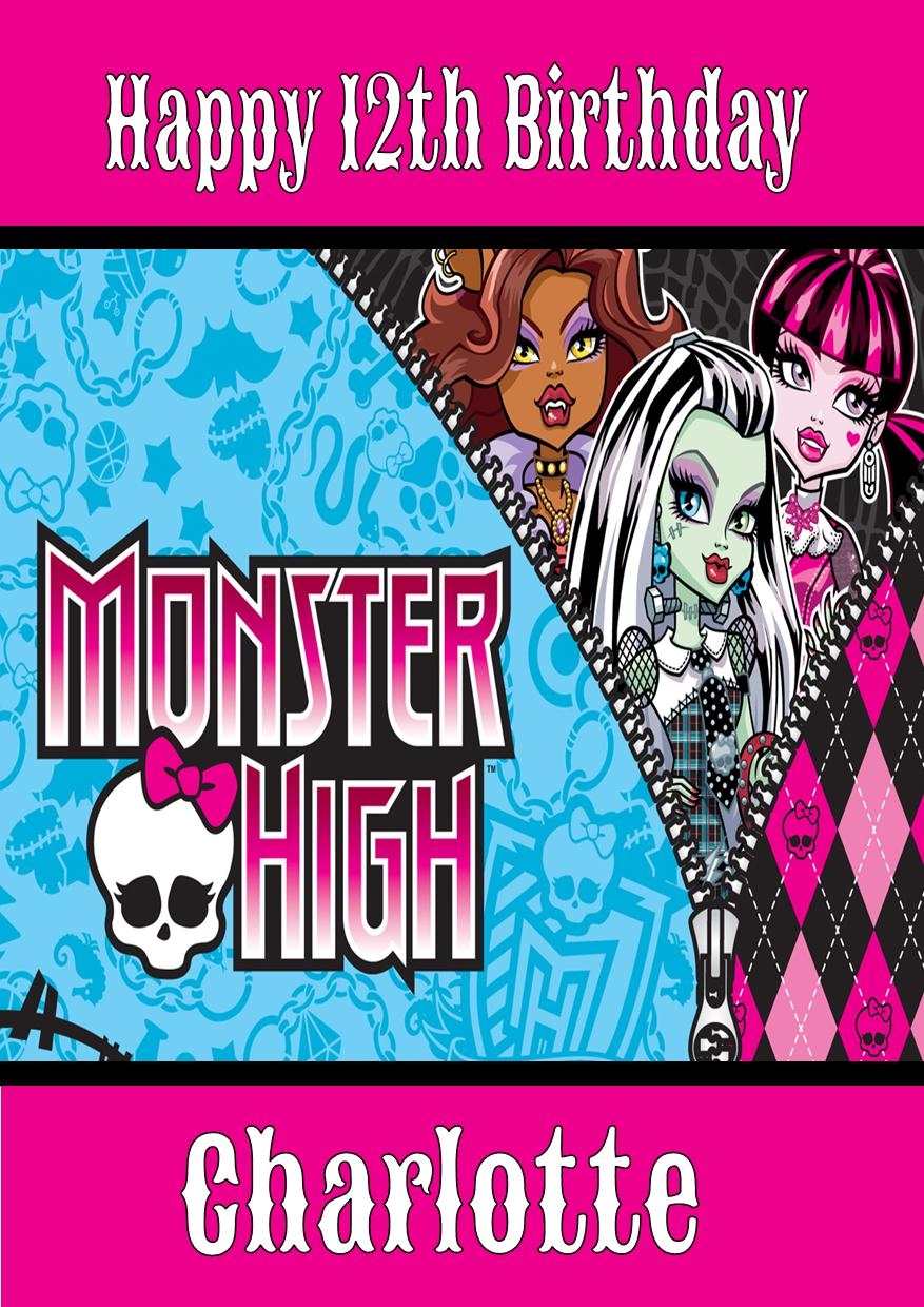 Printable Monster High Birthday Cards