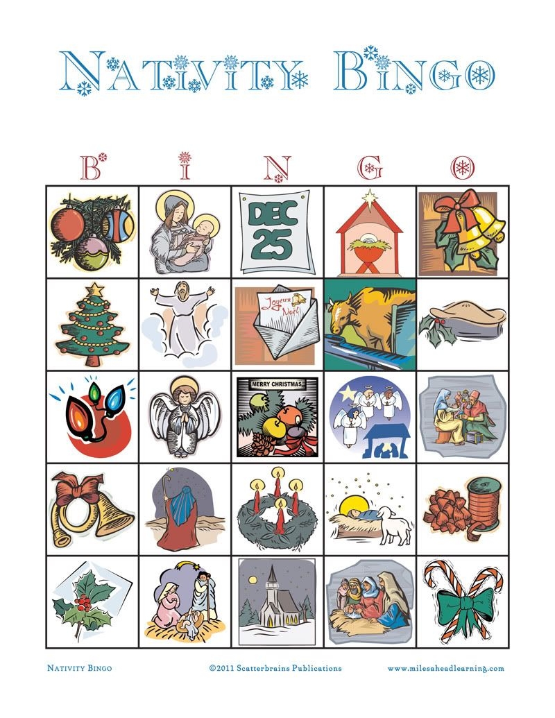 Printable Nativity Bingo Cards With Images Christmas Printable 