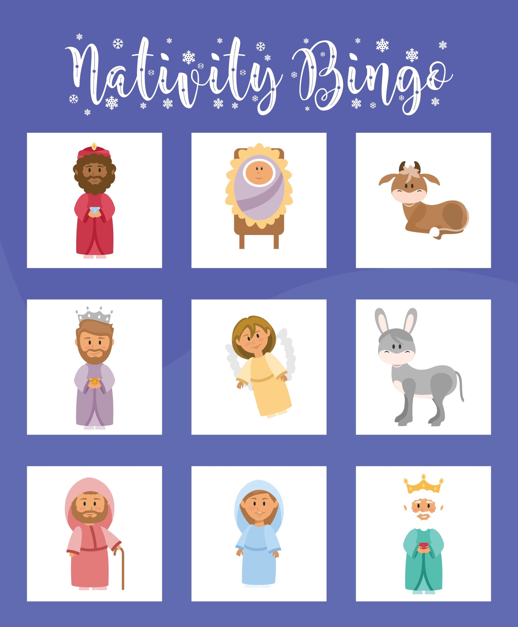 Printable Nativity Bingo PrintableLib