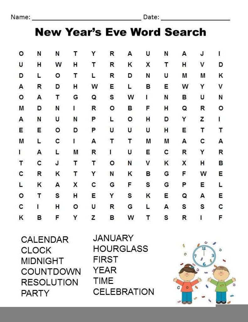 new year crossword puzzle printable