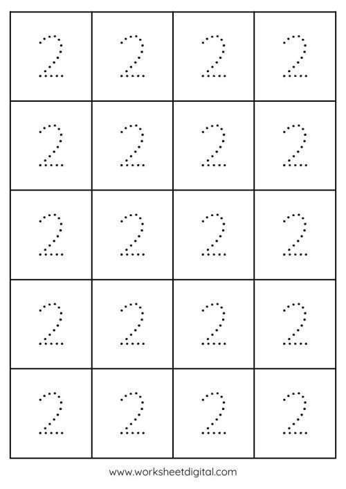 Printable Number 2 Tracing Worksheet Worksheets Library