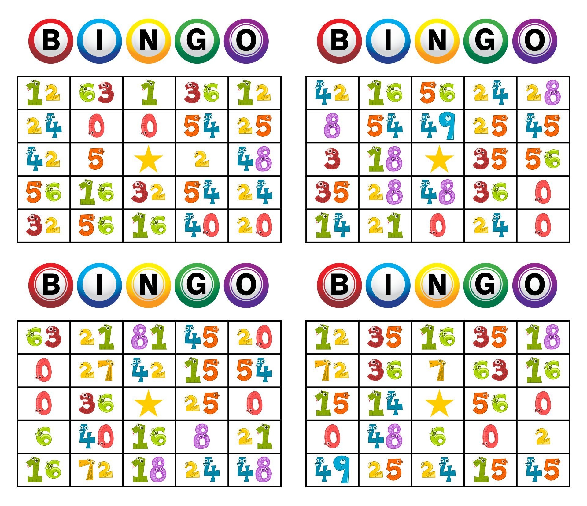 Printable Number Bingo Cards For Kindergarten Bingo Cards Bingo