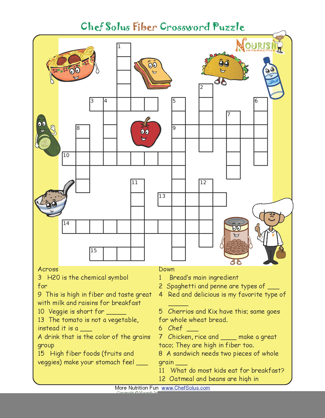 printable nutrition games for adults