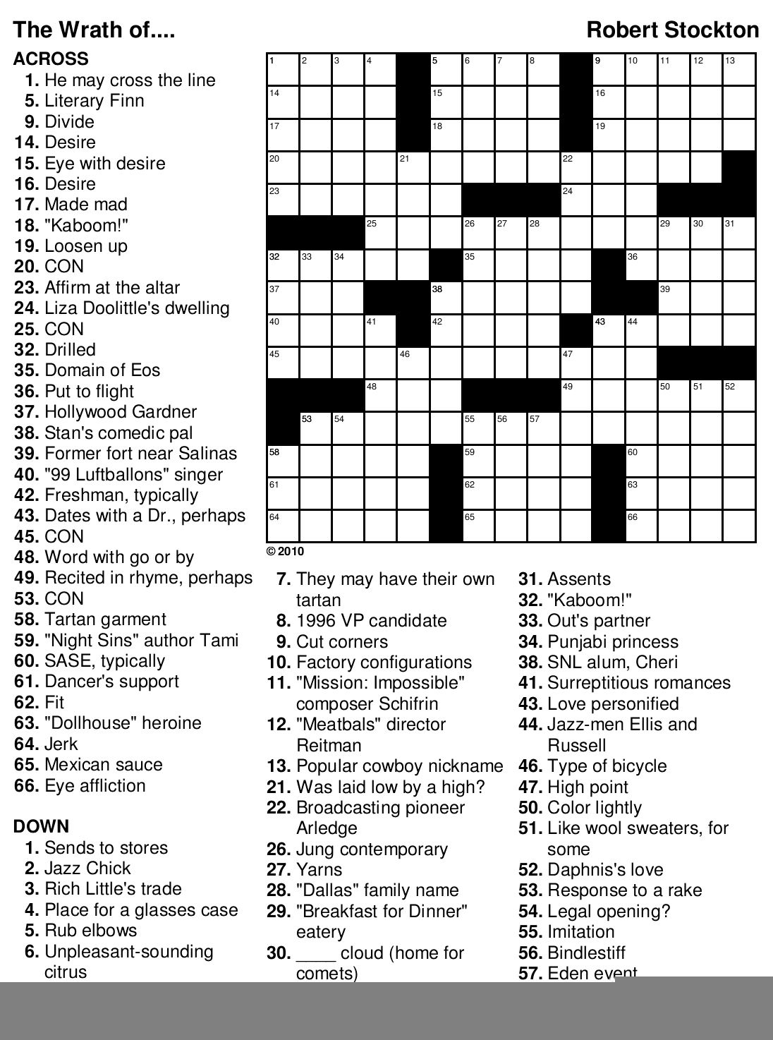 Printable Nyt Crossword Puzzles Free Printable Crossword Puzzles