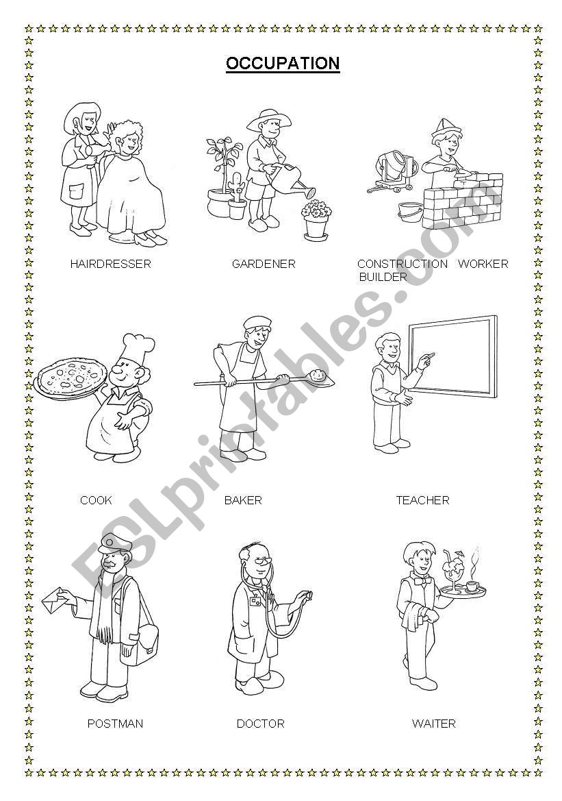 printable occupation worksheet for kindergarten