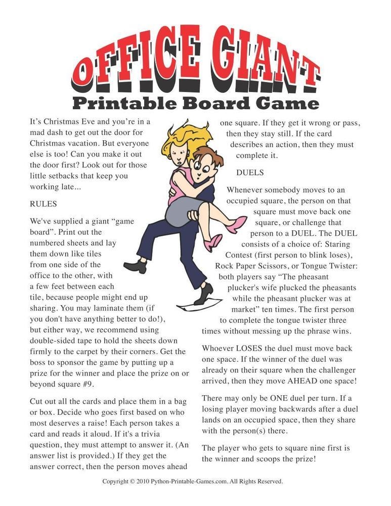 Printable Office Games