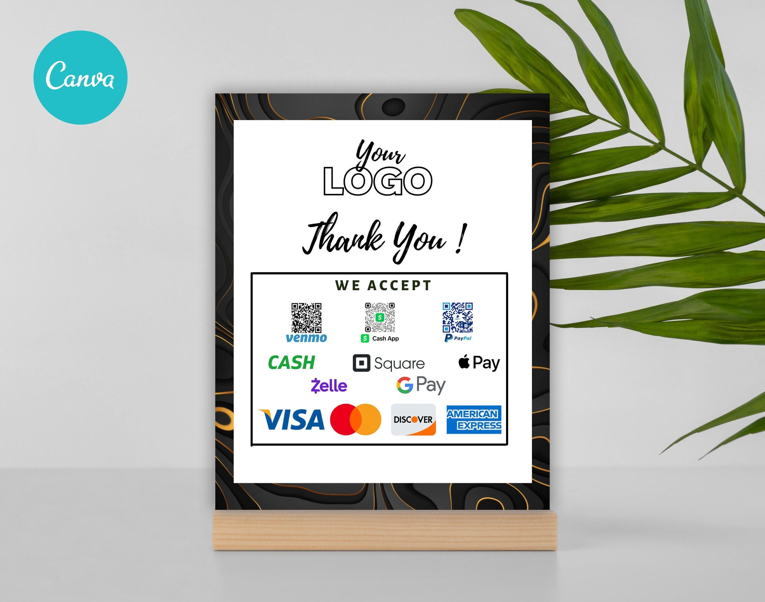 Printable Payment Sign We Accept Cash Credit Cards Sign Vendor 