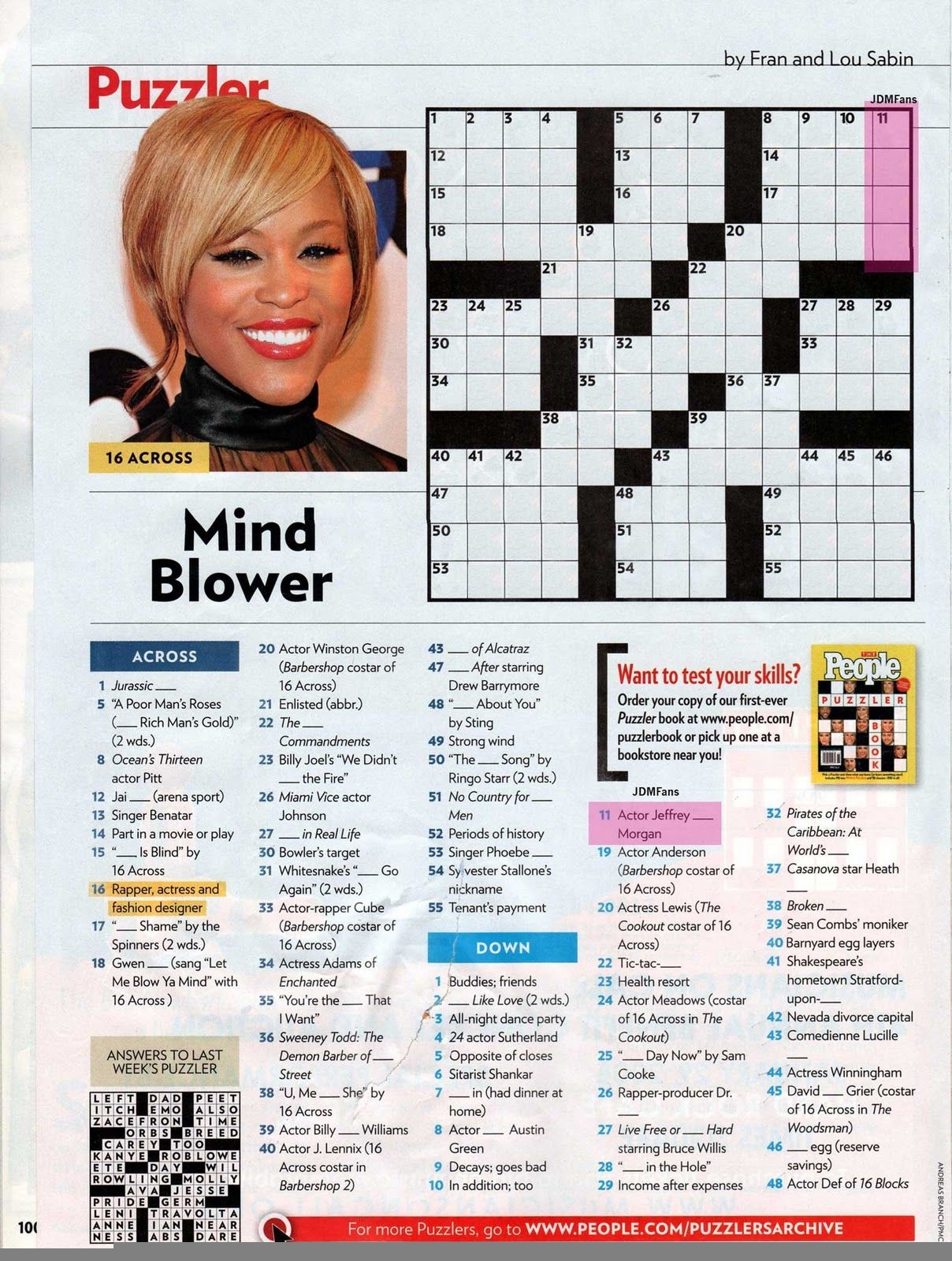 Printable People Magazine Crossword Puzzles Printable Crossword Puzzles